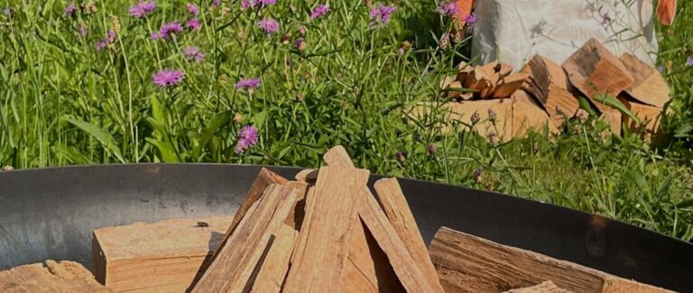 Trockenes Brennholz für Feuerstelle und Kamin